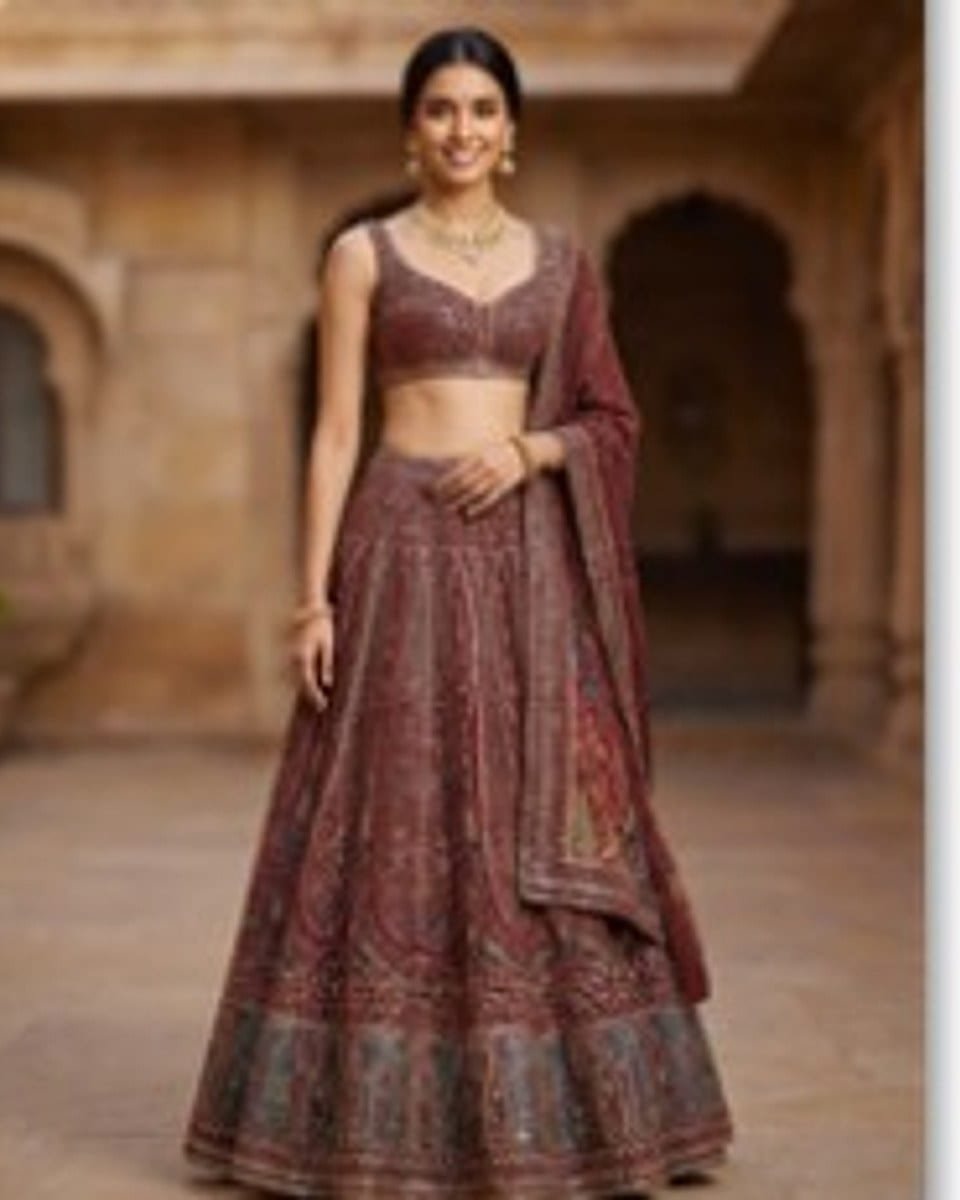 Black anarkali on a model, back view